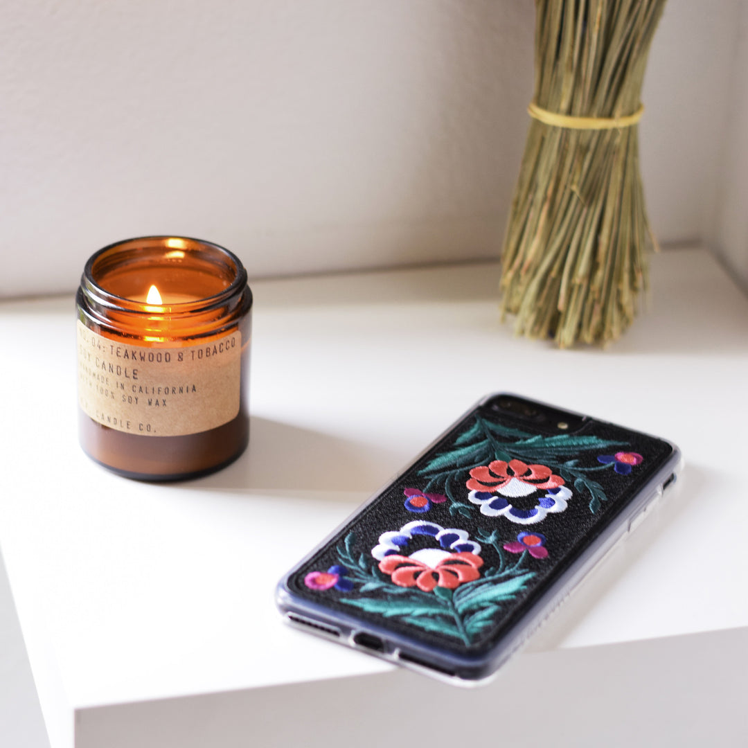 Belle Embroidered Floral iPhone Case