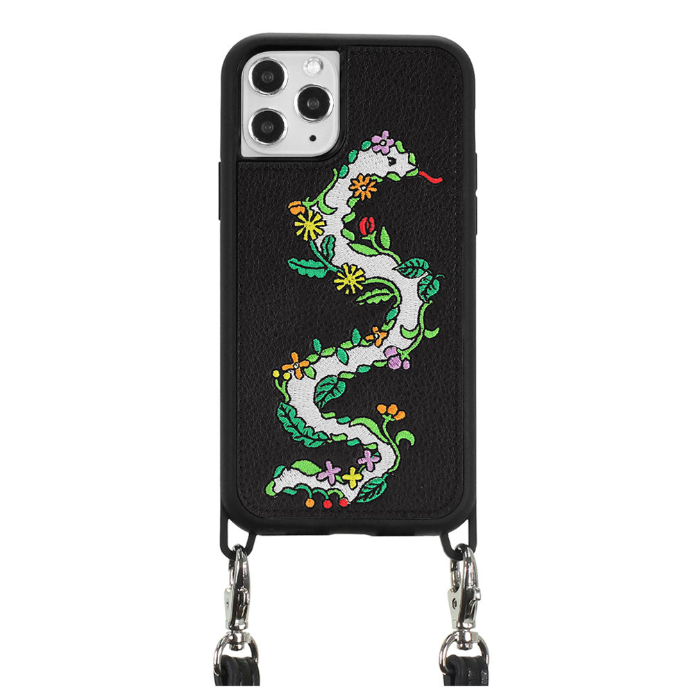 Garden Embroidered Case with Strap